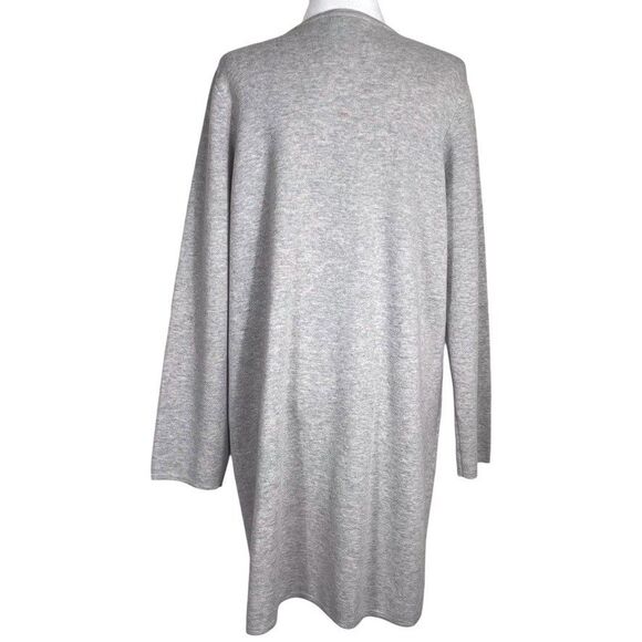 J.Crew Juliette Sweater-Blazer Size L Light Gray Merino Open Front NWT - Picture 9 of 14